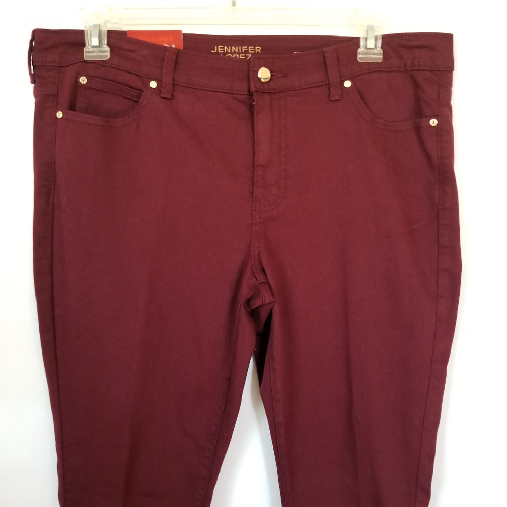 Plus Size Jennifer Lopez Skinny Jeans Dark Red - Picture 3 of 8